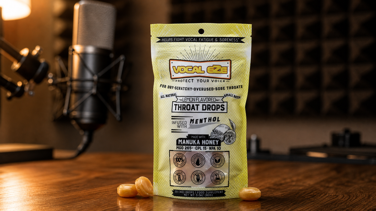 Vocal Eze Manuka Honey Lemon Drops: Natural Throat Relief for Voice Users