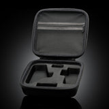 VocalMist Carrying Case — open case interior with mesh pocket and foam insert on dark reflective glass.