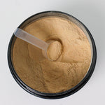 VocalGuard Vault — scoop resting in the powder inside the open container, seen from above.