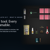 The Complete Kit — what’s inside: ten pieces, from the nebulizer to the Endurance Vault.