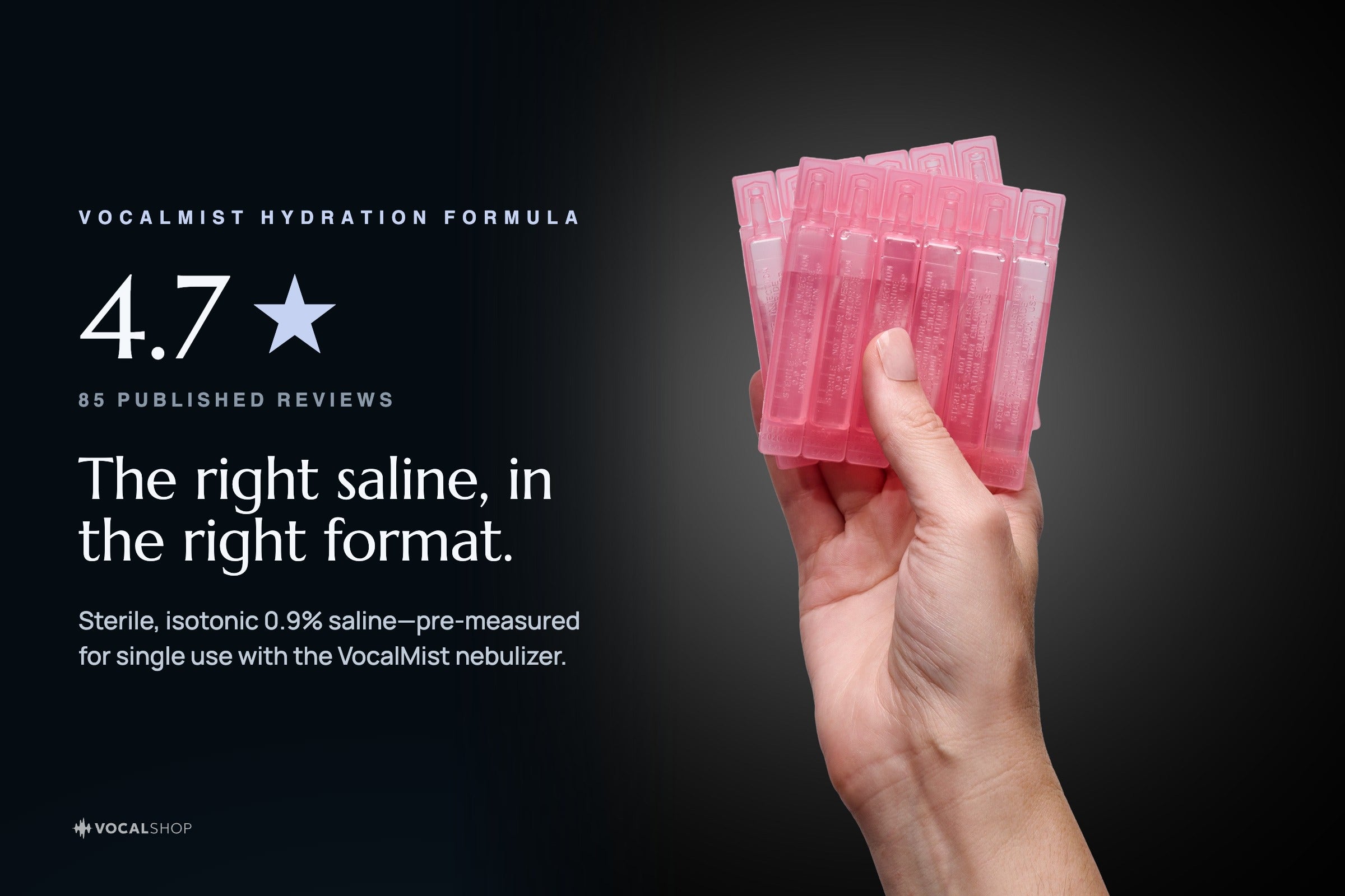 VocalMist Hydration Formula — 4.7 stars from 85 published reviews.