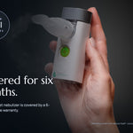 VocalMist Portable Nebulizer — covered by a 6-month device warranty.