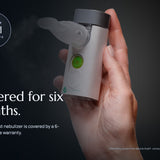 VocalMist Portable Nebulizer — covered by a 6-month device warranty.