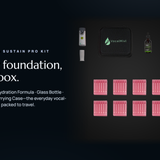 Soothe & Sustain Pro Kit — daily foundation, one box: nebulizer, Hydration Formula, Glass Bottle, Voice37 and carrying case.